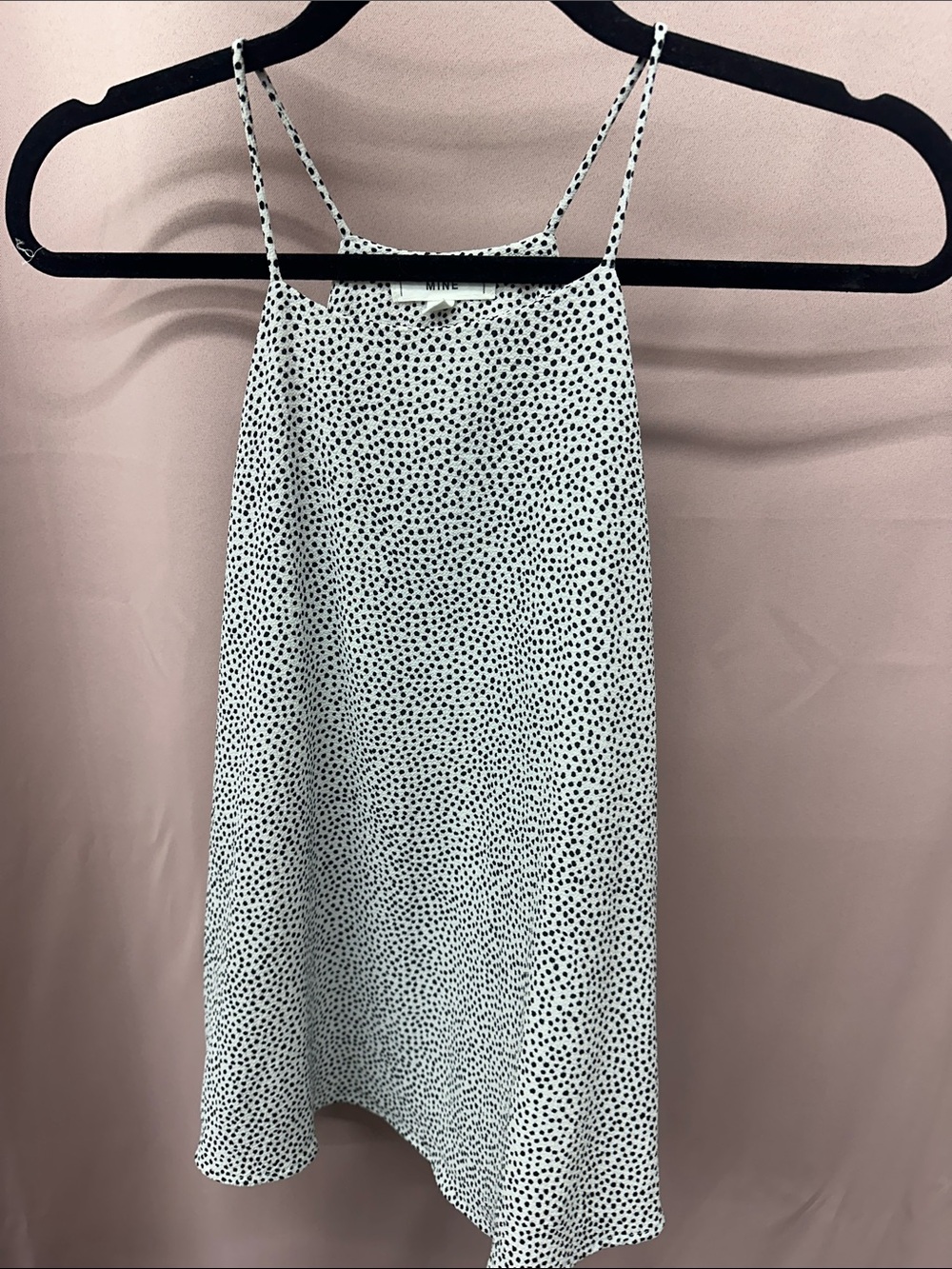 White Cami with Black Dot Print